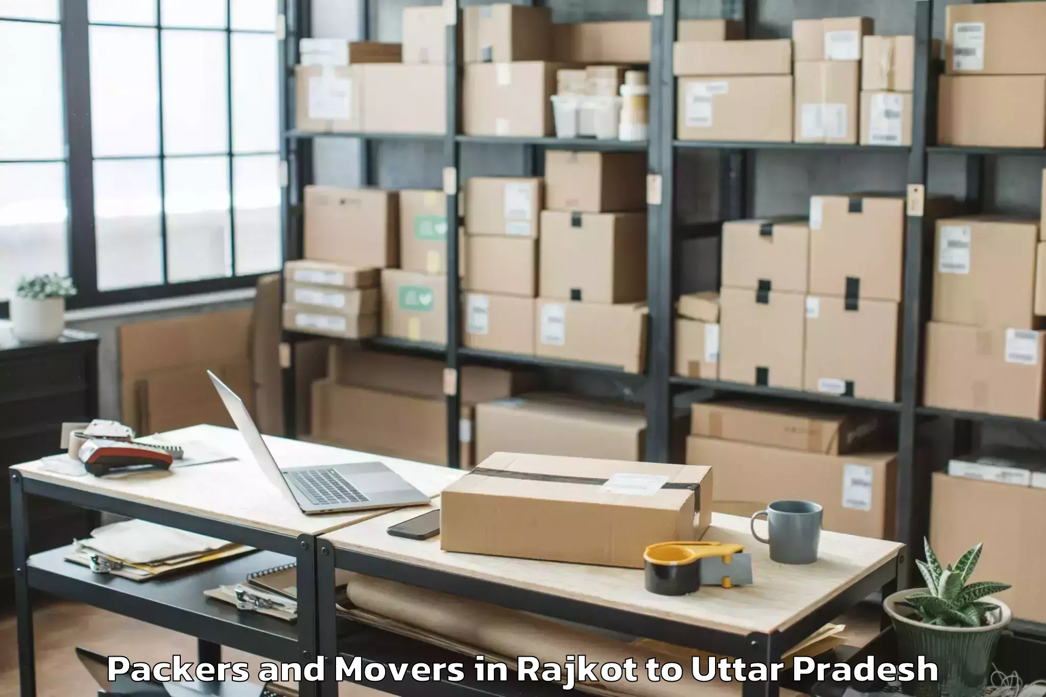 Hassle-Free Rajkot to Uttar Pradesh University Of Me Packers And Movers